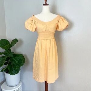 A.L.C. Apricot Puff Sleeve Midi Dress